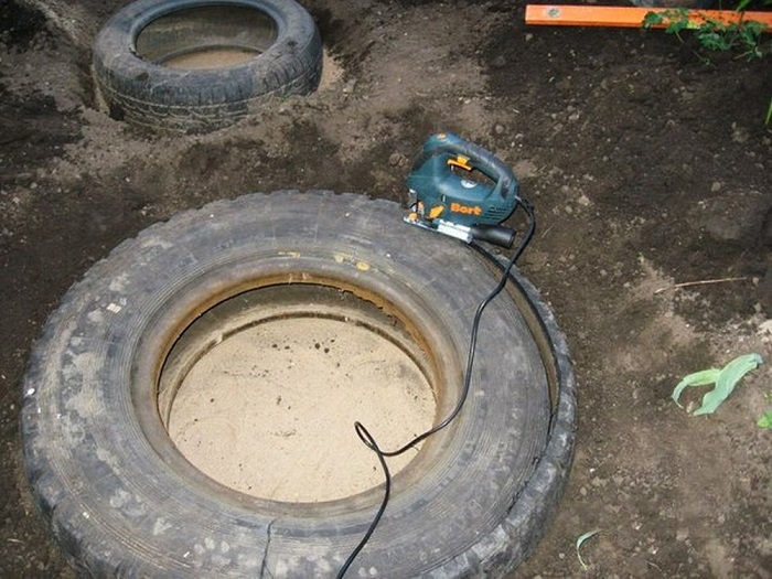 декоративно езерце от гуми