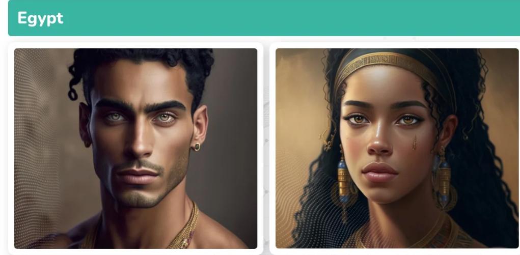 идеално красиви мъж и жена Египет