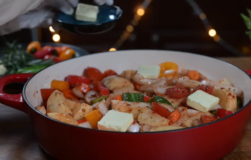 масло върху зеленчуците