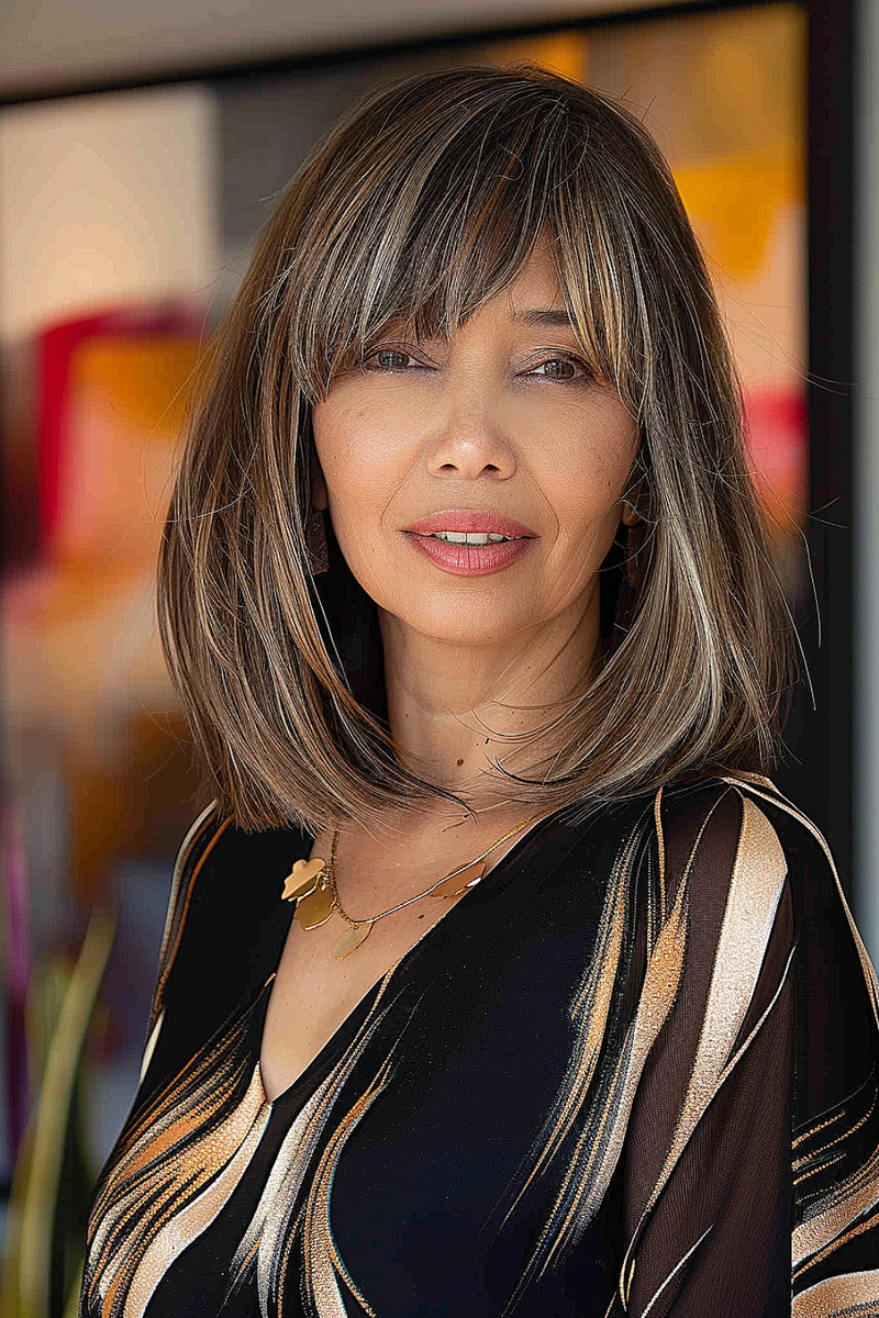 асиметричен бретон средна дължина