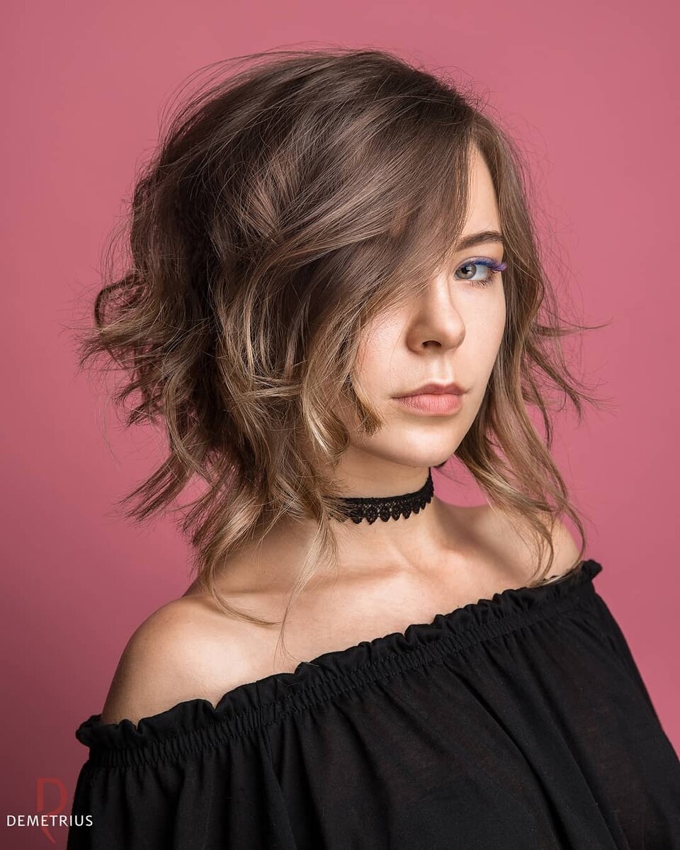 небрежно боб каре на вълни