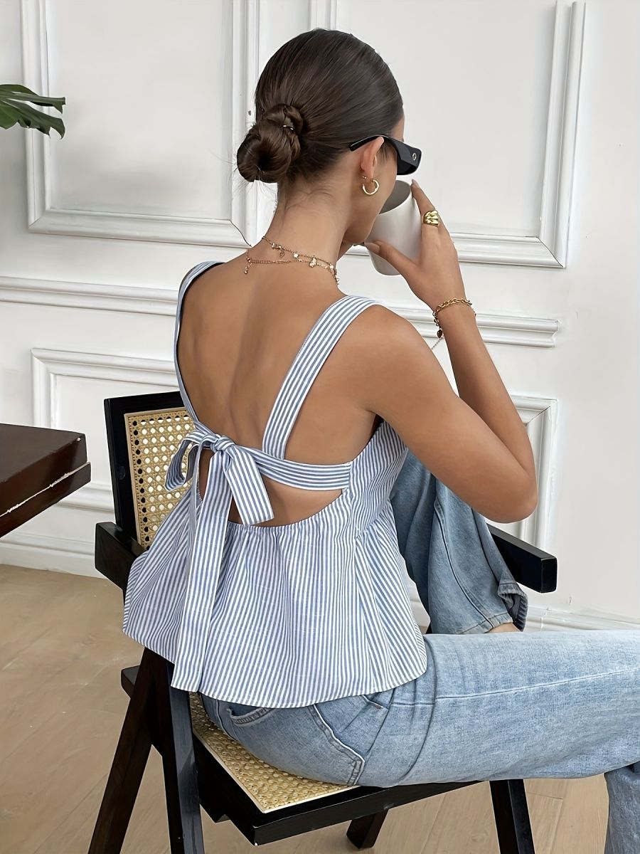 лятна блуза с панделки