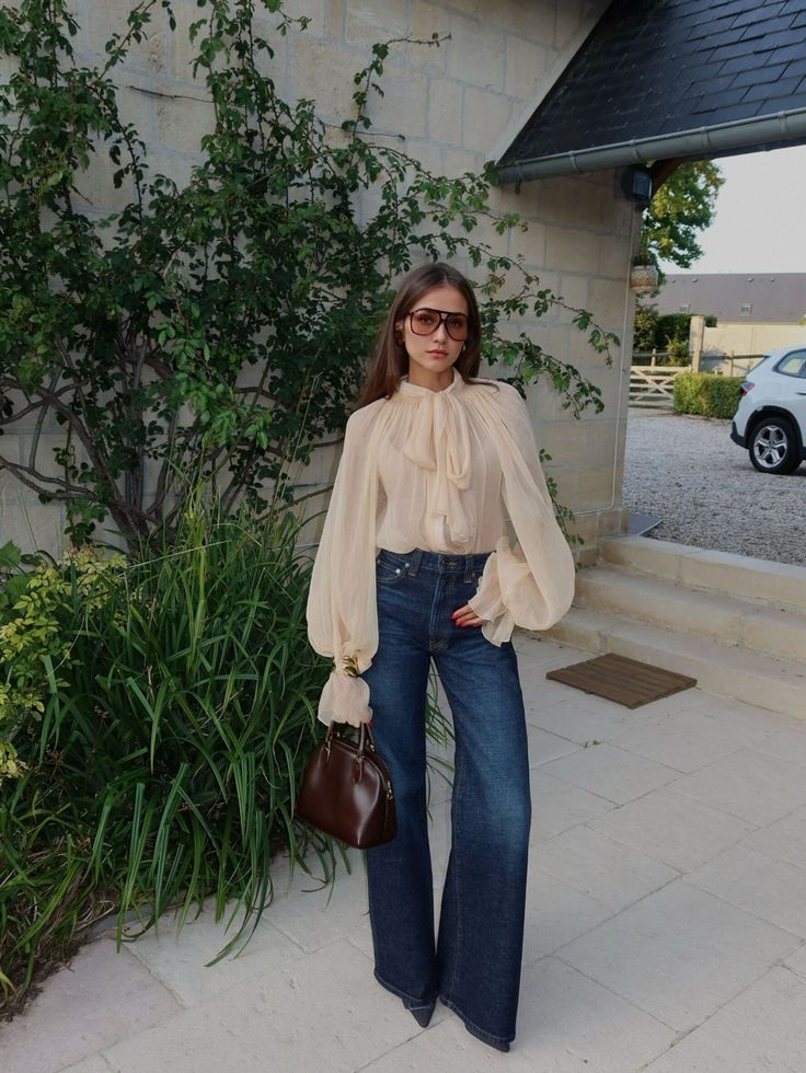 ефирна риза с панделки