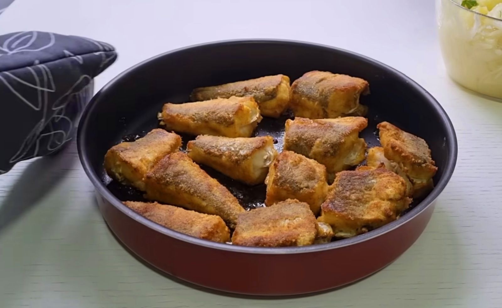 печен хек в тава