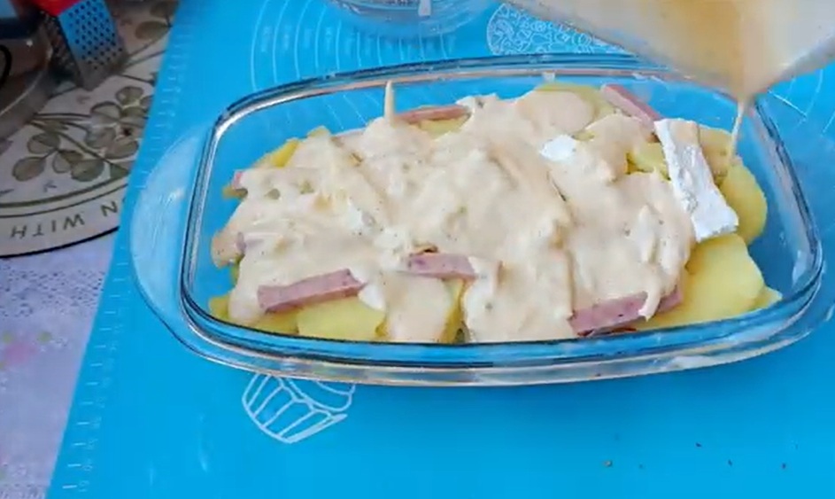 картофи с шунка