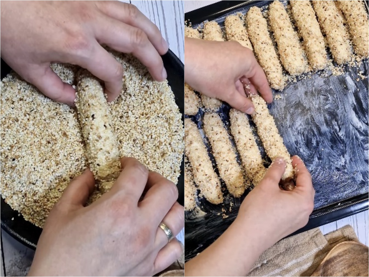 сусамени кифлички в тавата