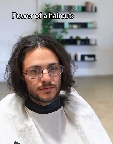 мъж преди подстрижка