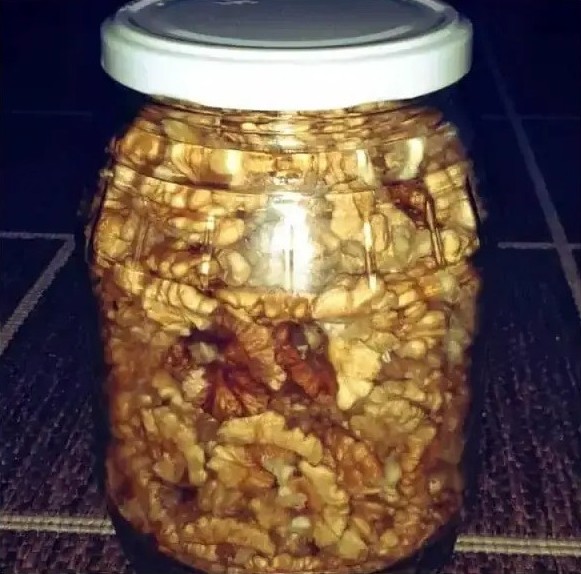 walnuts in jar