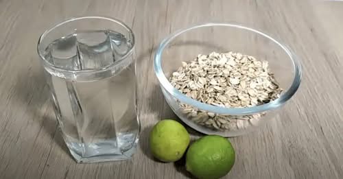 овесени ядки, вода и лимон