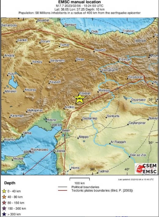 карта земетресение