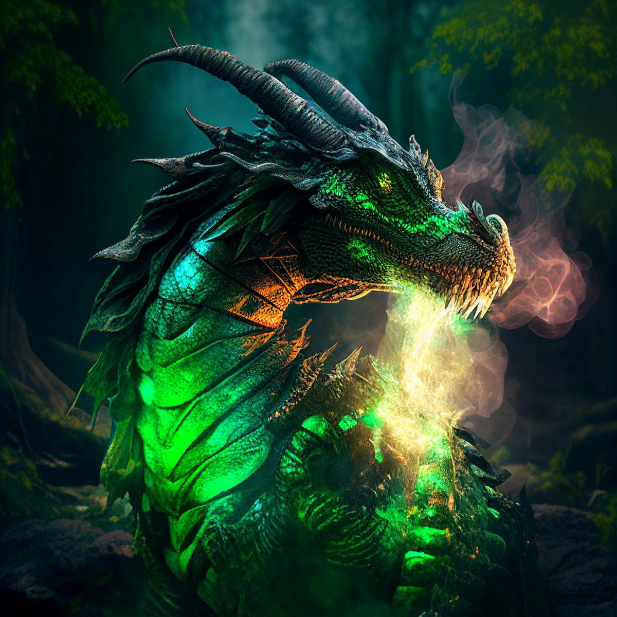зелен дървен дракон