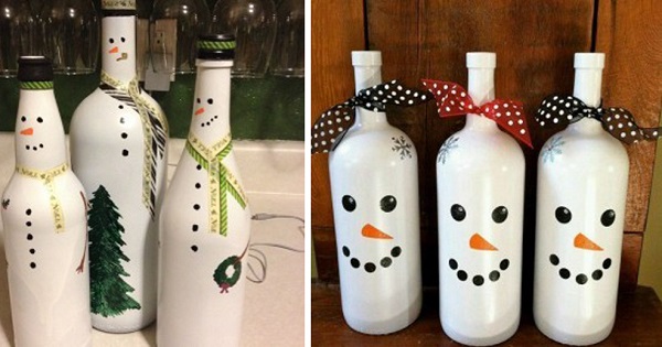 Коледни украшения стъклени бутилки