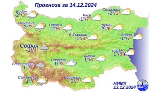 карта времето