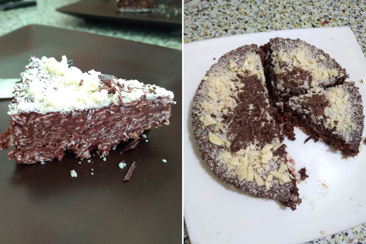 шоколадова торта без печене