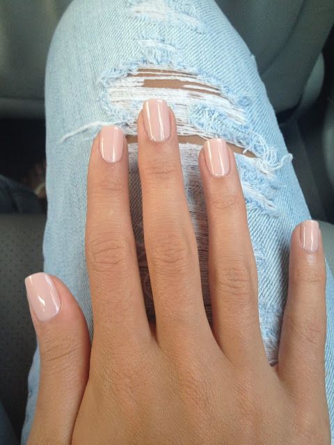 The Perfect Nude Nails: Essie Topless and Barefoot followed by a coat of Essie Sugar Daddy .: 