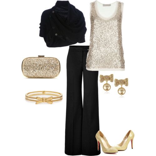 A good idea for a New Year's Eve party outfit, though I'd change the earrings & bracelet for something better :) -Missy: 