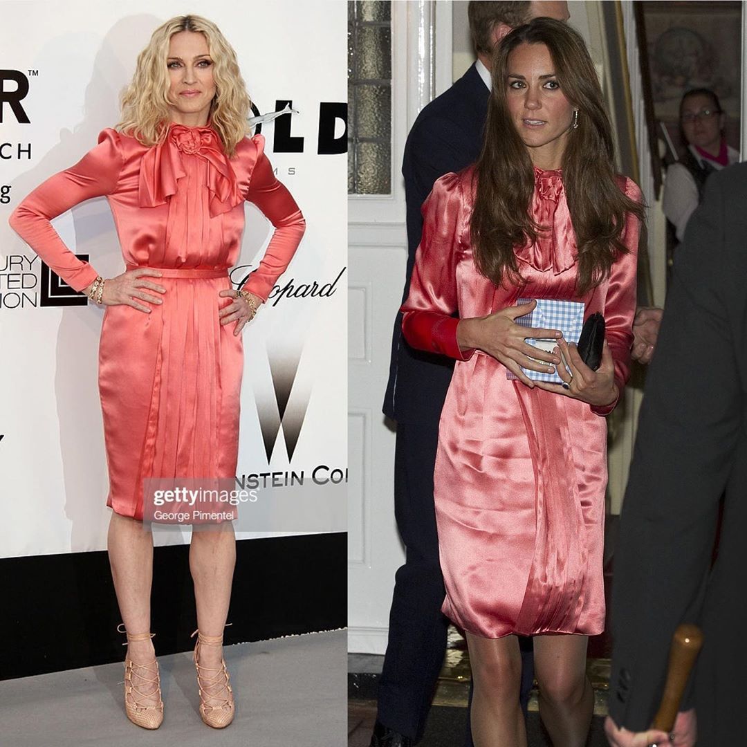Кейт и Мадона в еднакви рокли