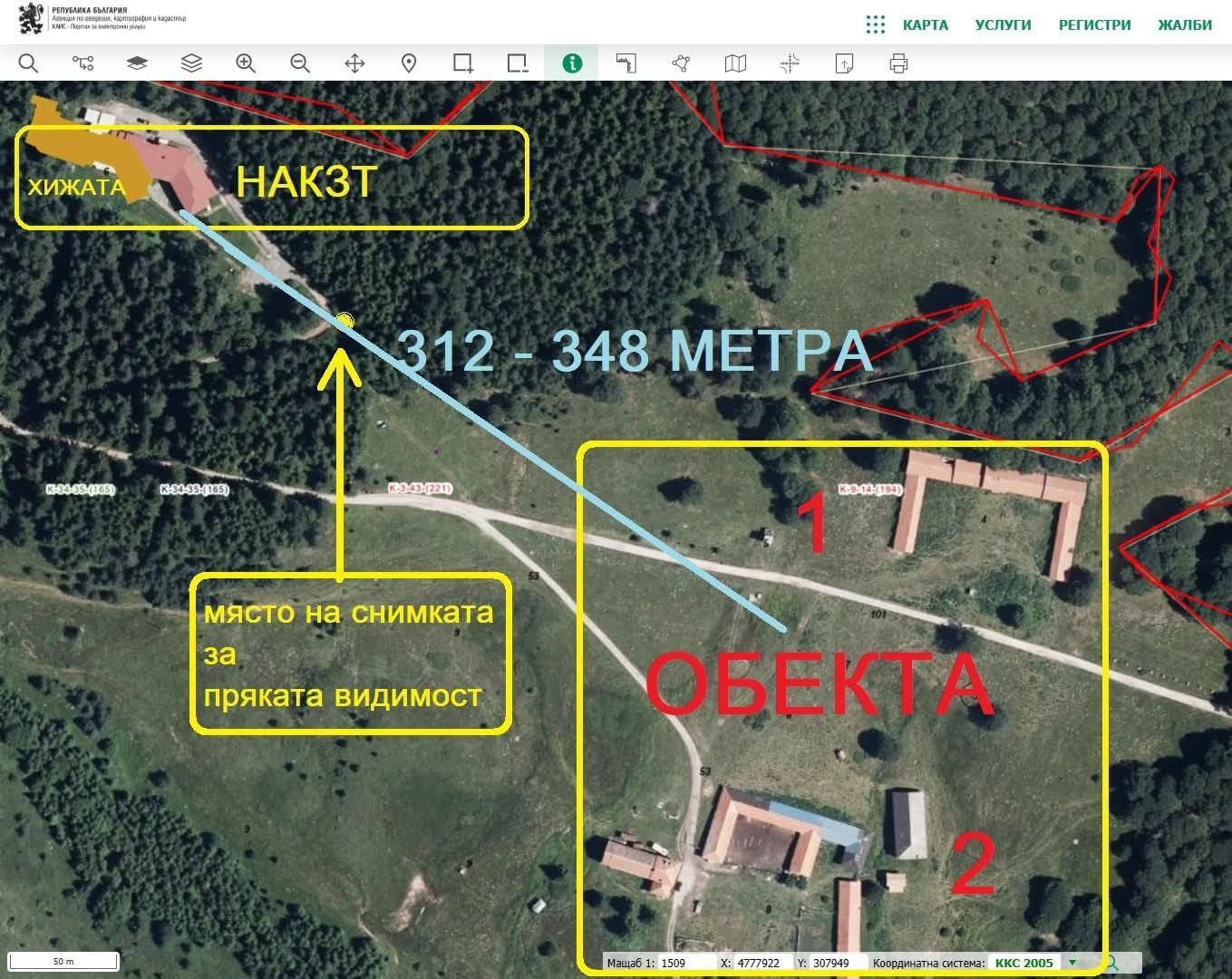 карта хижа Петрохан обекти