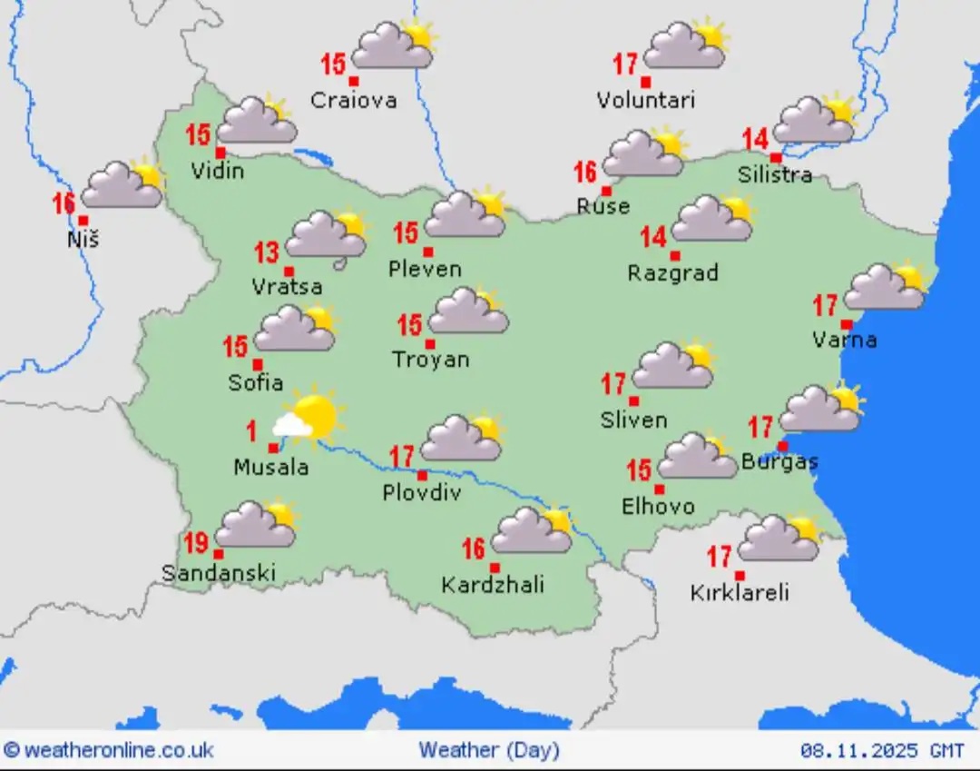 прогноза 8 ноември