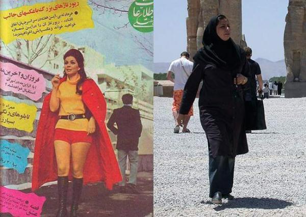 жените в Иран преди и сега