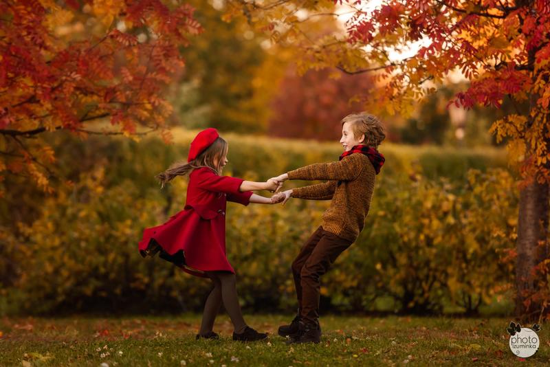 деца през есента