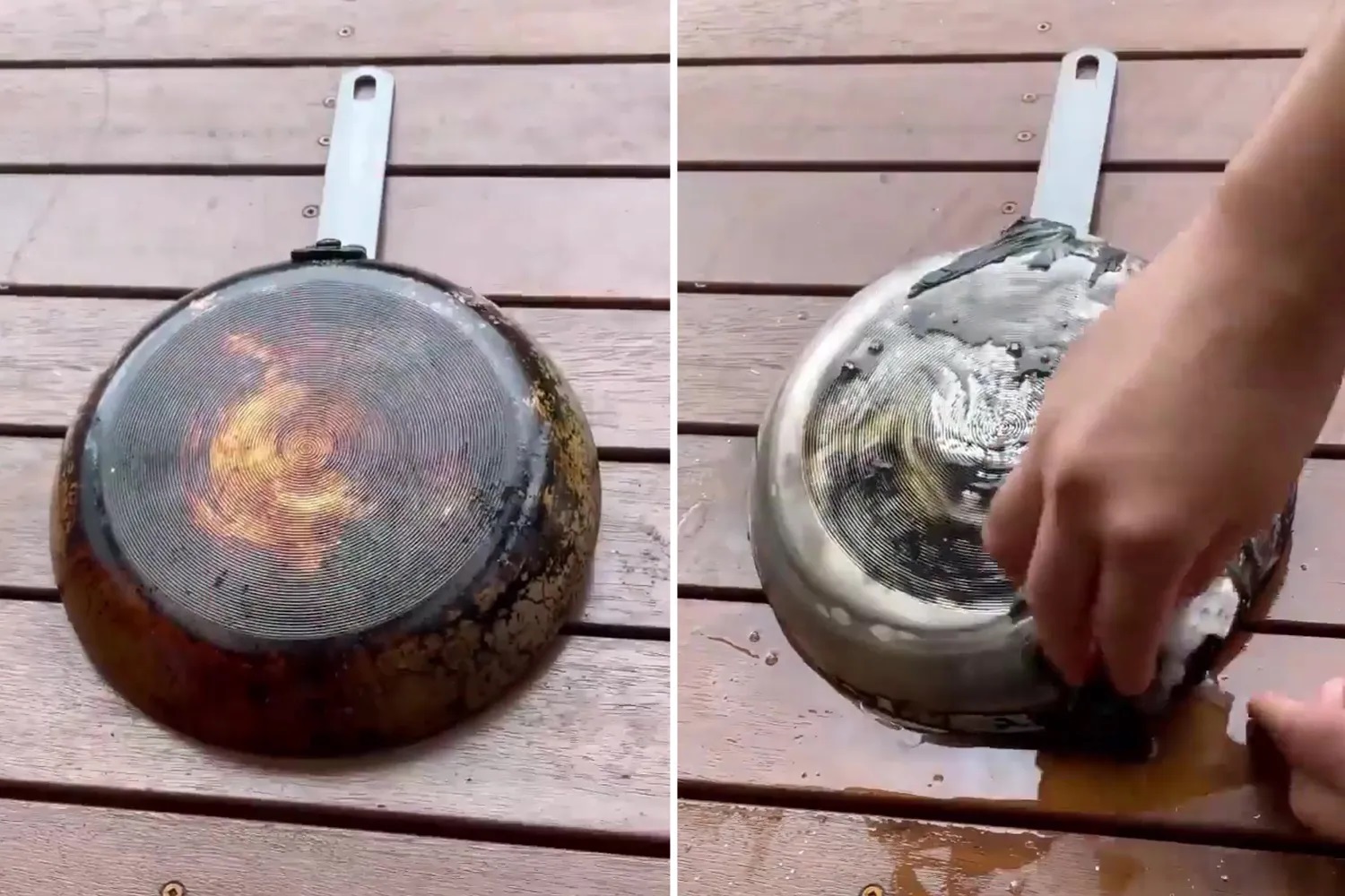 полиране тиган сода