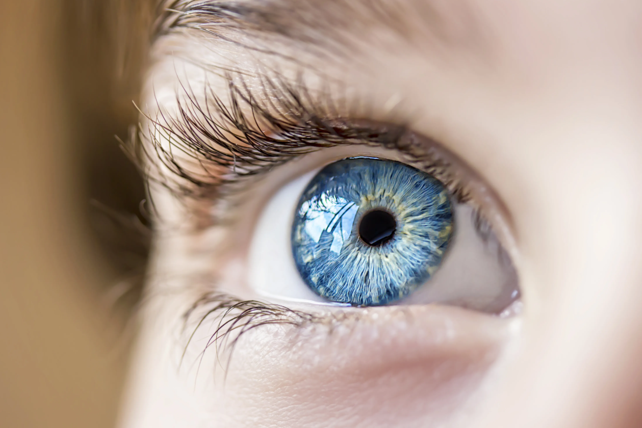 син цвят на очите