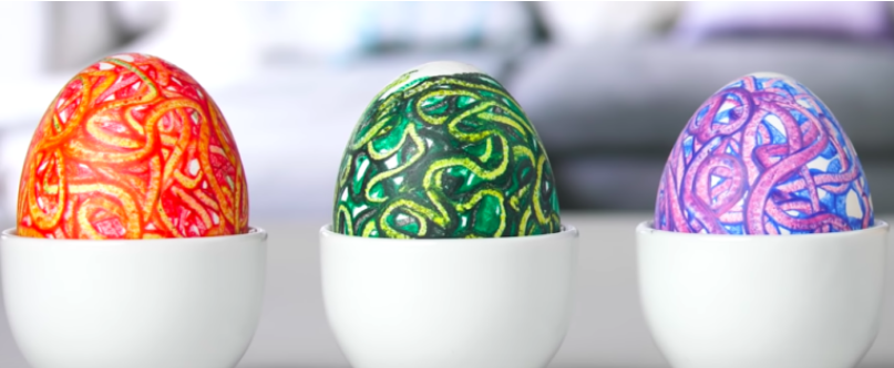 великденски яйца с пастели