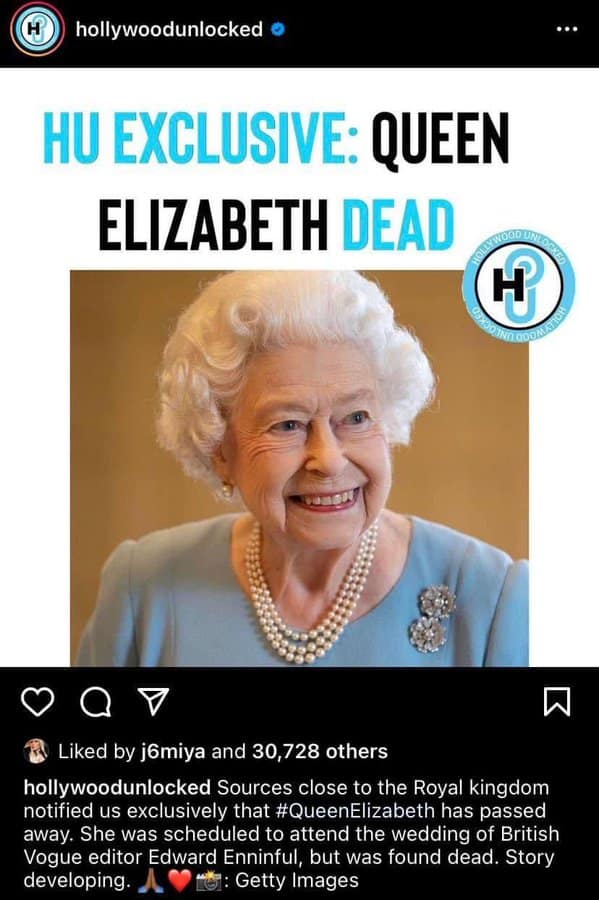 фалшива новина Кралицата