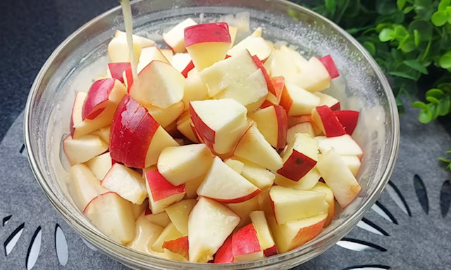 ябълки на кубчета