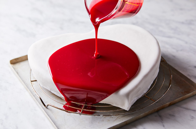 червена огледална глазура