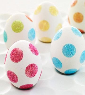 яйца декориране за Великден 2015 г. - блясък