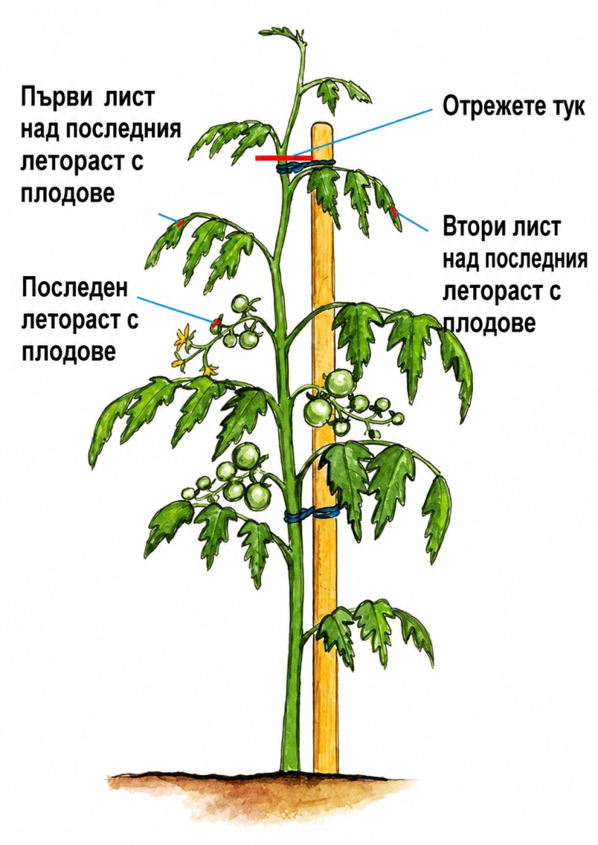 премахване на листа на домати