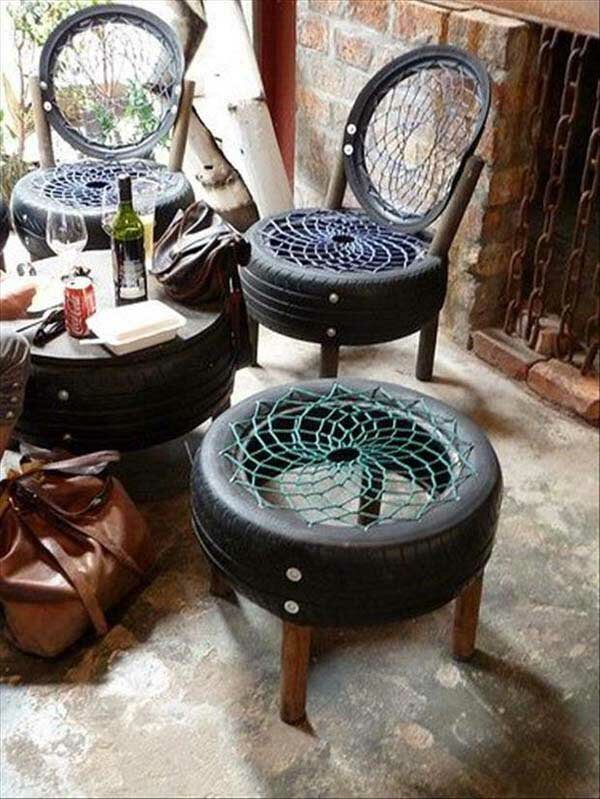 стол от стари гуми