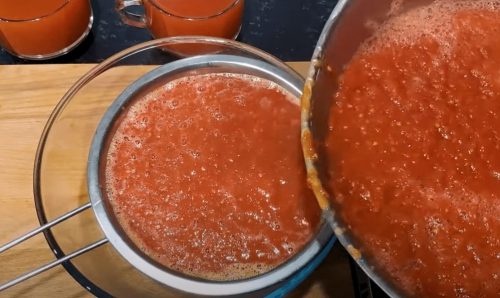 прецеждане доматен сок