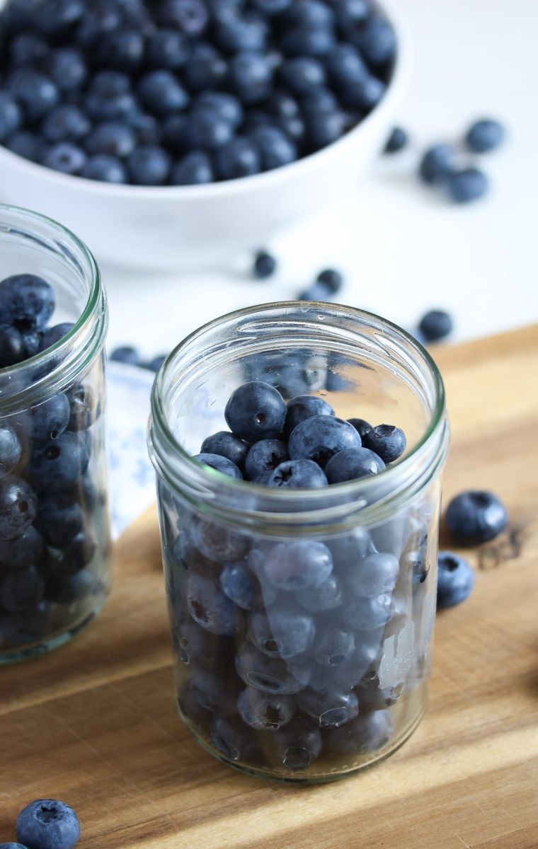 blueberries in a jar