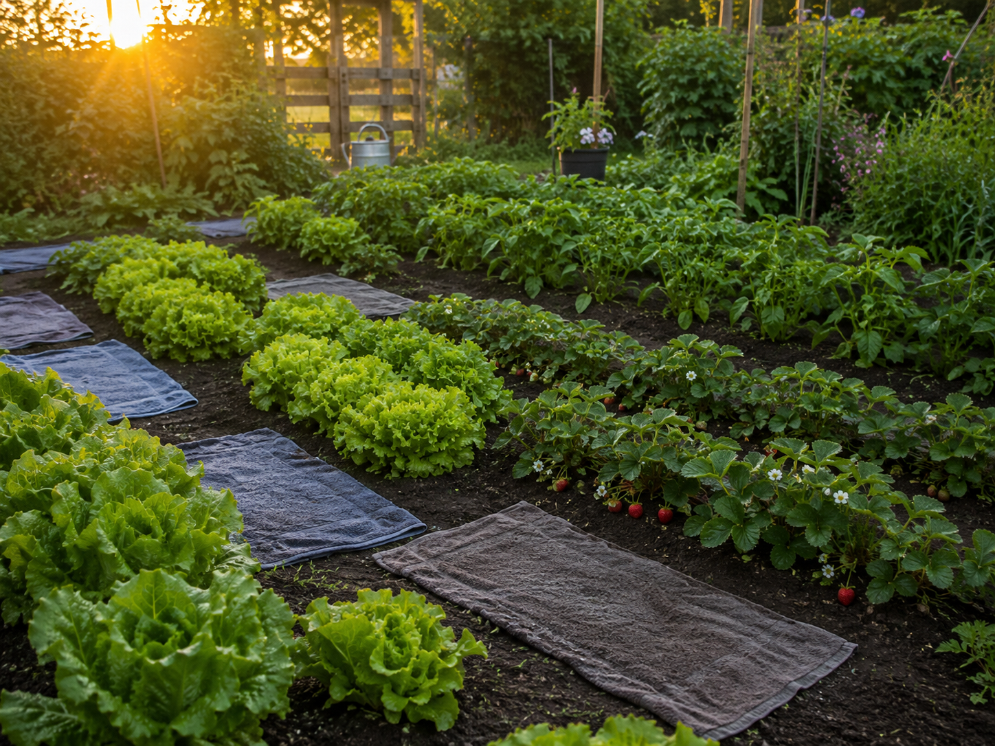 wet towels garden