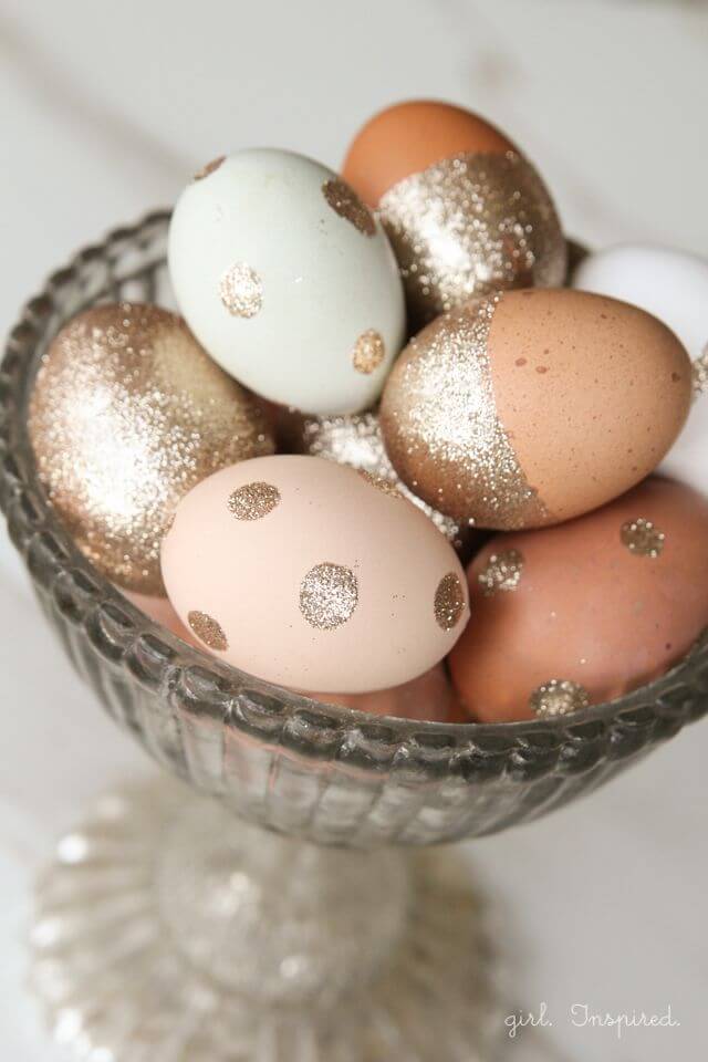 яйца декориране за Великден 2015 г. - блясък