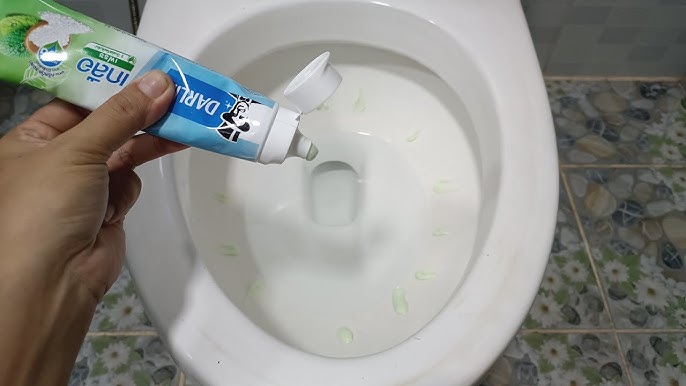 toothpaste in the toilet