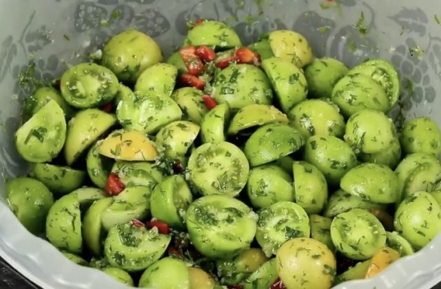 мариновани зелени домати