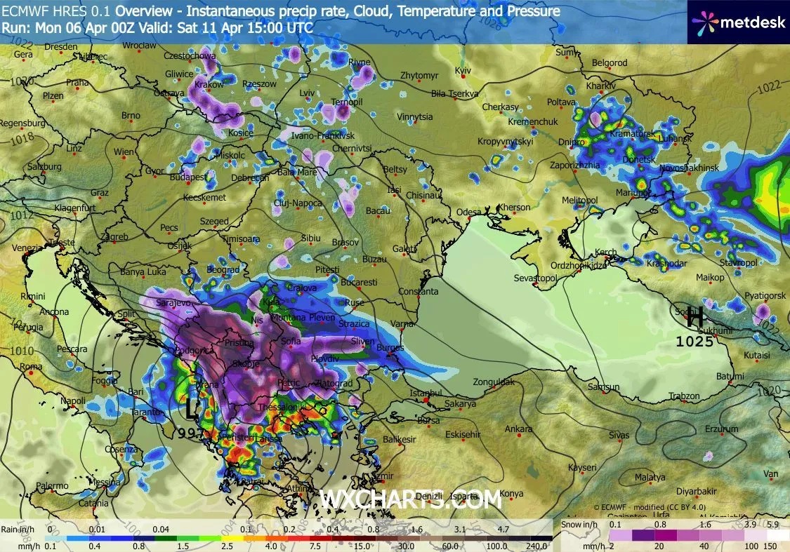 прогнозата карта Великден