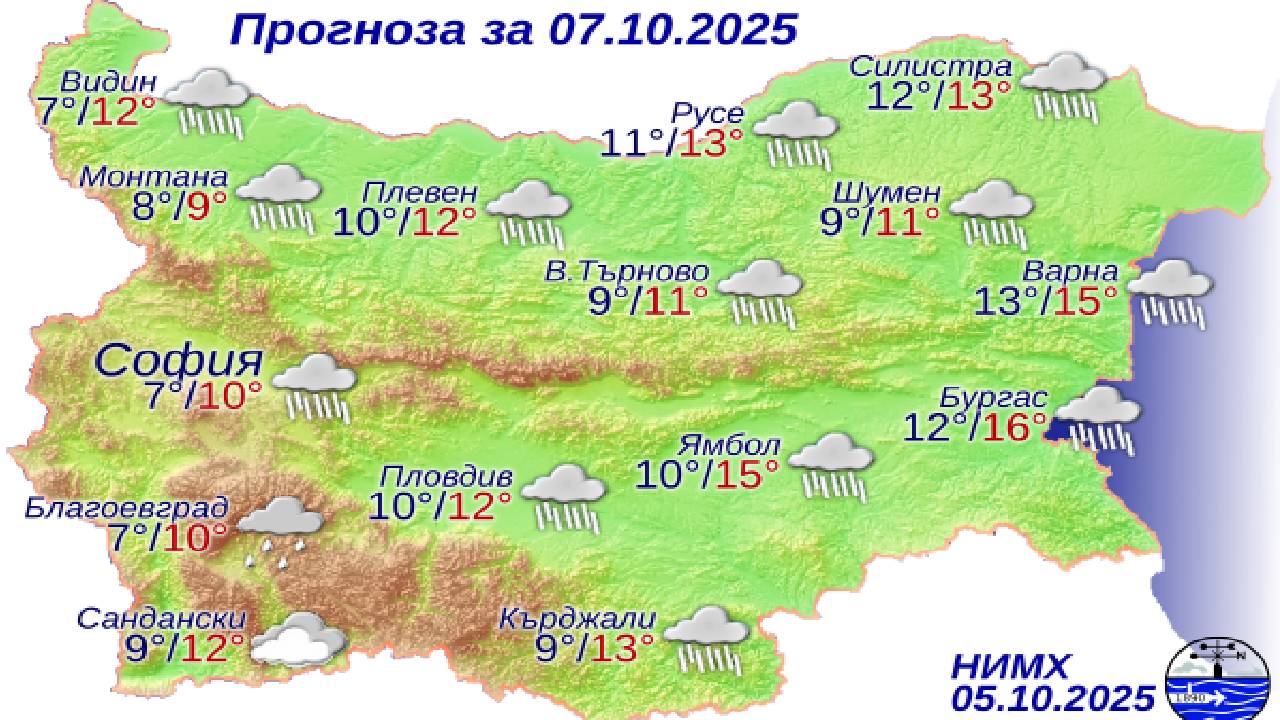 прогноза 7 октомври