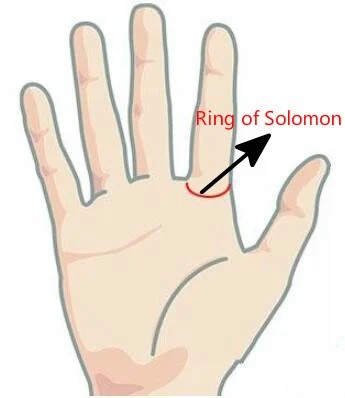 пръстен на Соломон върху дланта