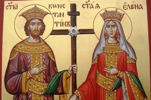 Константин и Елена икона