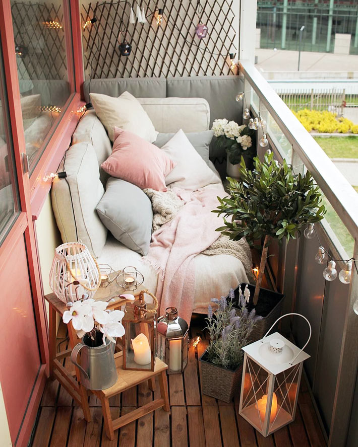 балкон в розово