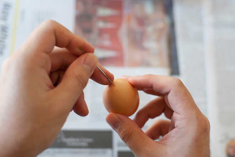 надупчено яйце с карфица